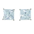 thumbnail image 1 of Large Silver-Tone Square Shaped Post Earrings With CZ Accent For Women 36CZ4864, 1 of 1
