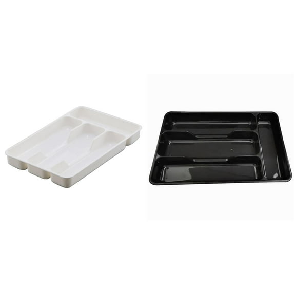 Large Silverware Drawer Organizer, Expandable Utensil Tray for Kitchen, BPA Free Flatware and Cutlery Holder, Adjustable Plastic Storage for Spoons Forks Knives, Large, 10.7x6.9"