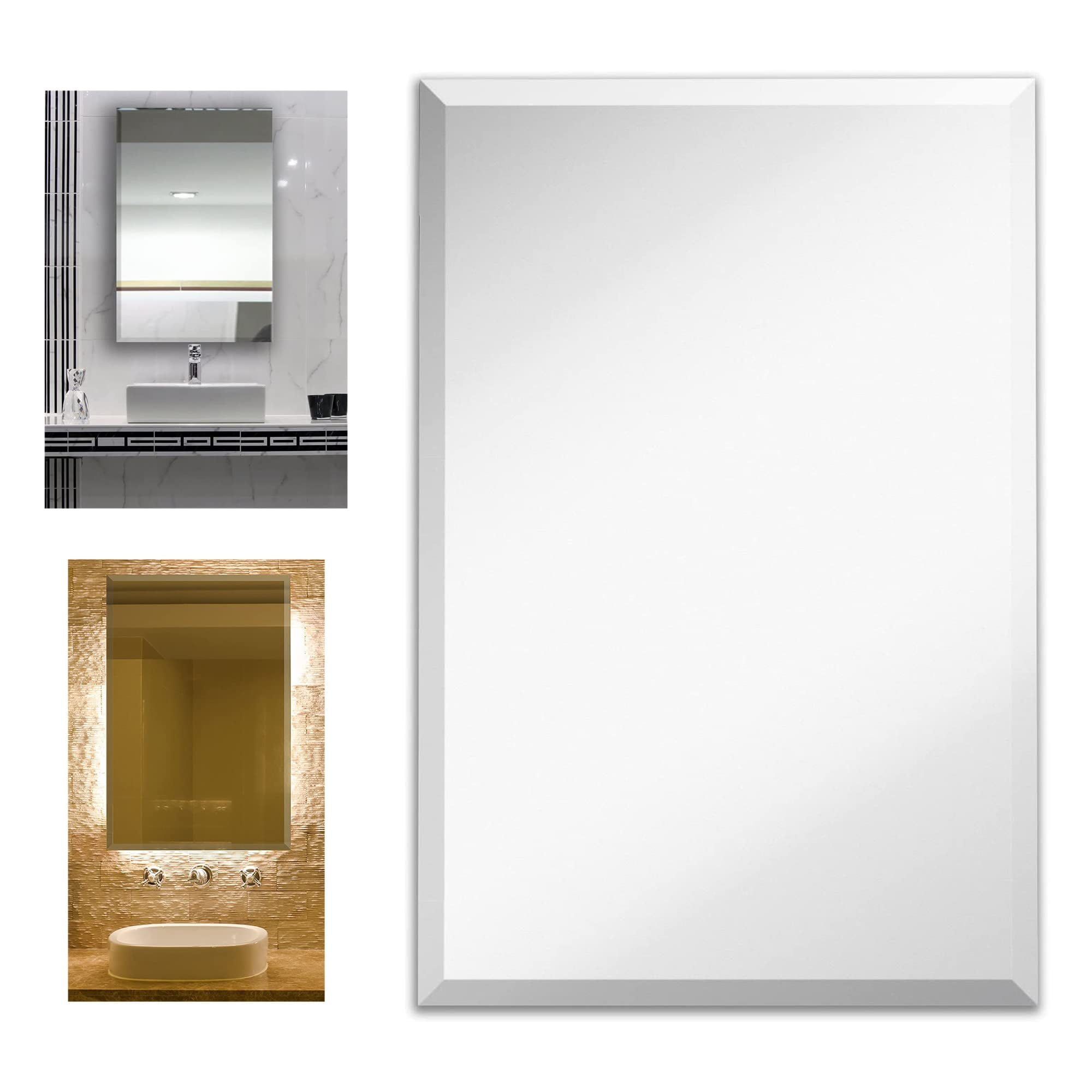 Aviora Custom Cut Mirror 1/4'' | 3/16'' | 1/8'' Cut to Size Silver Mirror  Flat Polished or Beveled Edge Mirror for Bathroom, Gym Mirror, Wall Mirror