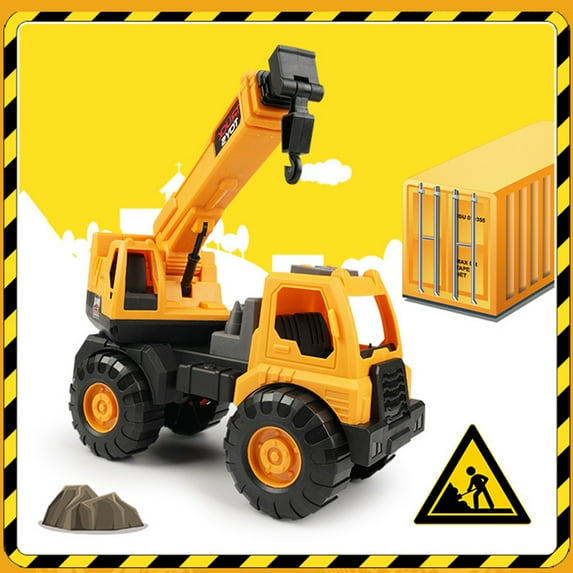 Large Simulated Excavator Toy, Construction Engineering Vehicle, Push-Pull Inertial Car for Boys, 360° Rotating Arm, Durable Plastic Sand Play Toy