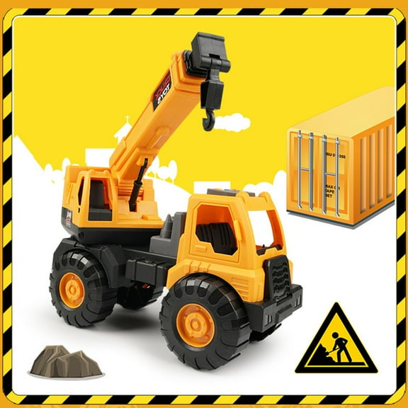 Large Simulated Excavator Toy, Construction Engineering Vehicle, Push-Pull Inertial Car for Boys, 360° Rotating Arm, Durable Plastic Sand Play Toy