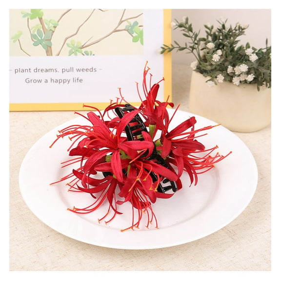 Large Simulated Flower Hair Clips Decorative Floral Side Clips Fashion Hair Barrettes Artificial Flower Hair Accessories for Women Girls Daily Wear Special Occasions