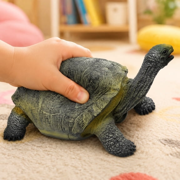 Large Simulated Sea Turtle Toy, 15 Inch Soft Rubber Ocean Animal Figure, Realistic Tortoise Model for Learning