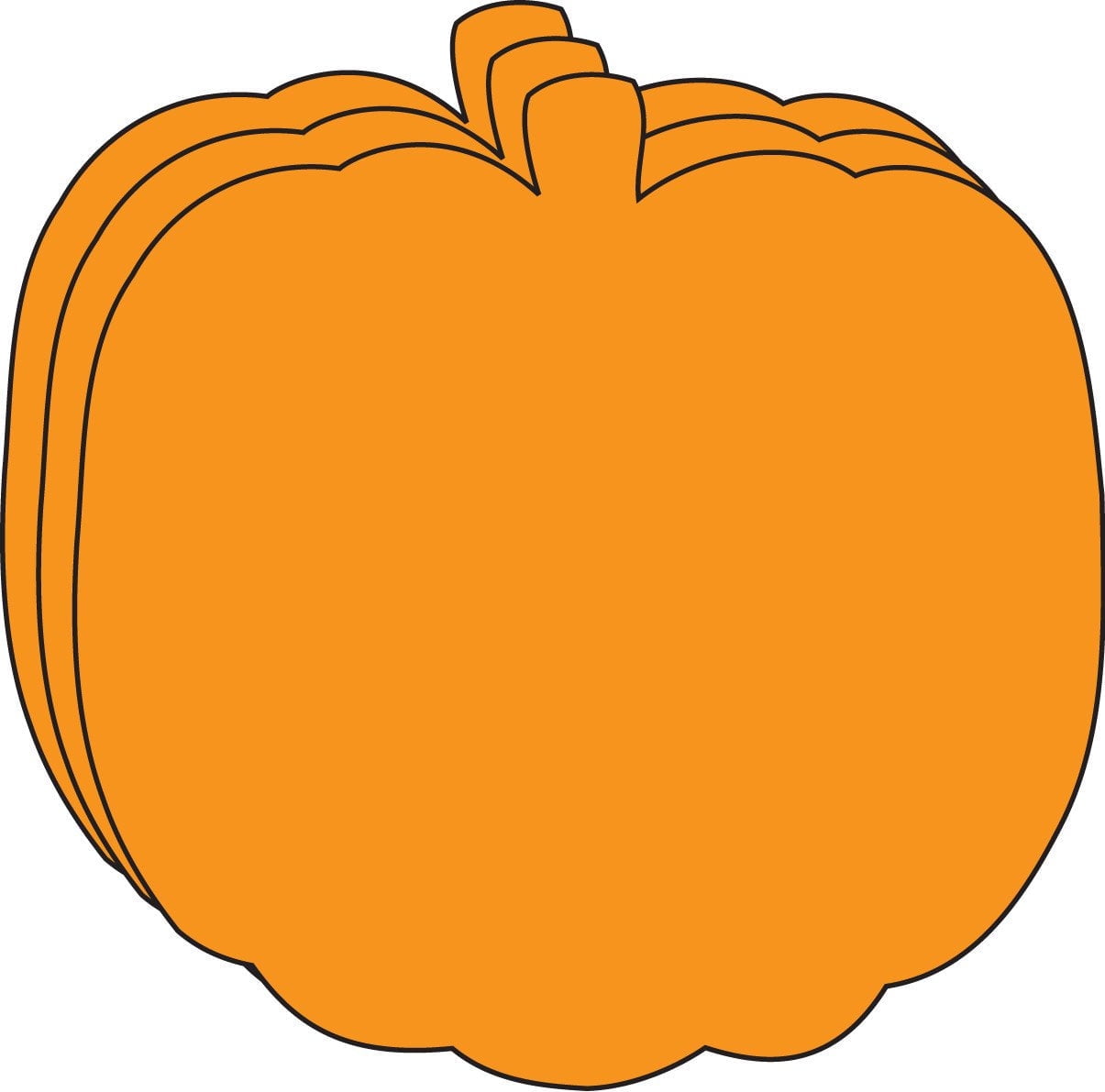 Large Orange Pumpkin Paper Cut-Outs for Crafts