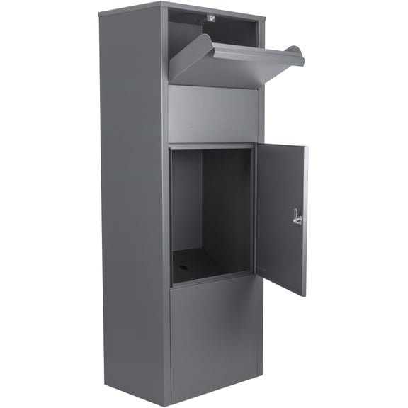 Large Single Compartment Locking Parcel Drop Box,Anti-Theft Lockable Package Steel Delivery Boxes for Outside, Porch, House, Curbside