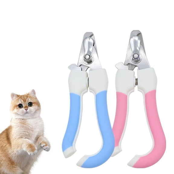 Large Size 2-Count Pet Nail Clipper And File Set, Sharp Stainless Steel Blade Pet Grooming Tools With Non-Slip Pink Handles, Professional Trimmer Kit For Gentle, Safe Nail Care