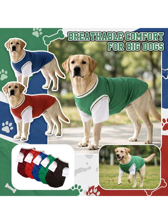 Large Size 2-In-1 Breathable Mesh Dog Shirt, Shedding Resistant, Lightweight & Soft Pet Apparel, Ideal For Outdoor Activities, Daily Wear & Home Use For Medium To Large Sized Pet