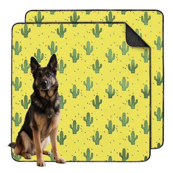Large Size 48"x48" Reusable Housebreaking Pads for Dogs, Washable Non-Slip Pet Mat with Attractive Floral and Leaf Design (Plant patterns)