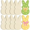 thumbnail image 1 of Large Size 7 inch Wooden Easter Ornaments to Paint, Wooden Rabbit Bunny Happy Easter Cutouts DIY Blank Unfinished Round Spring Wood Discs Ornament for Crafts Hanging Decorations 10PCS, 1 of 7