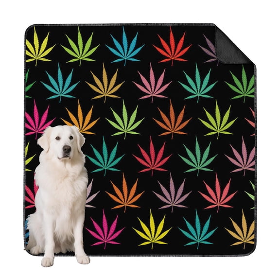 Large Size 72"x72" Reusable Pee Pads for Dogs - Washable Potty Training Pads with Non-Slip Bottom, Plant Design (Plant patterns)
