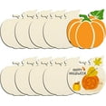 thumbnail image 1 of Large Size 7inch Wooden Halloween Thanksgiving Ornaments to Paint, DIY Blank Unfinished Pumpkin Wood Discs Ornament for Crafts Hanging Autumn Decorations(10PCS, Beige Pumpkin), 1 of 7