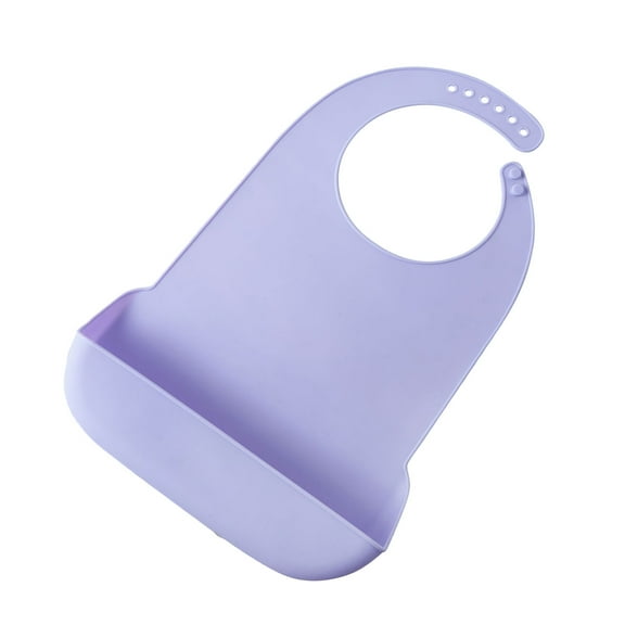 Food-grade Silicone Adult Bib Waterproof Burp Cloth with Catcher Part Solid Elderly Feeding Apron