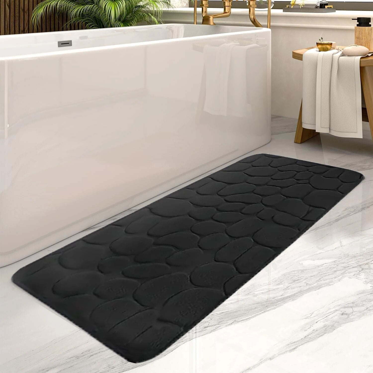 Large Size Bathroom Floor Mat Non-slip Absorbent Bathroom Rug Long ...