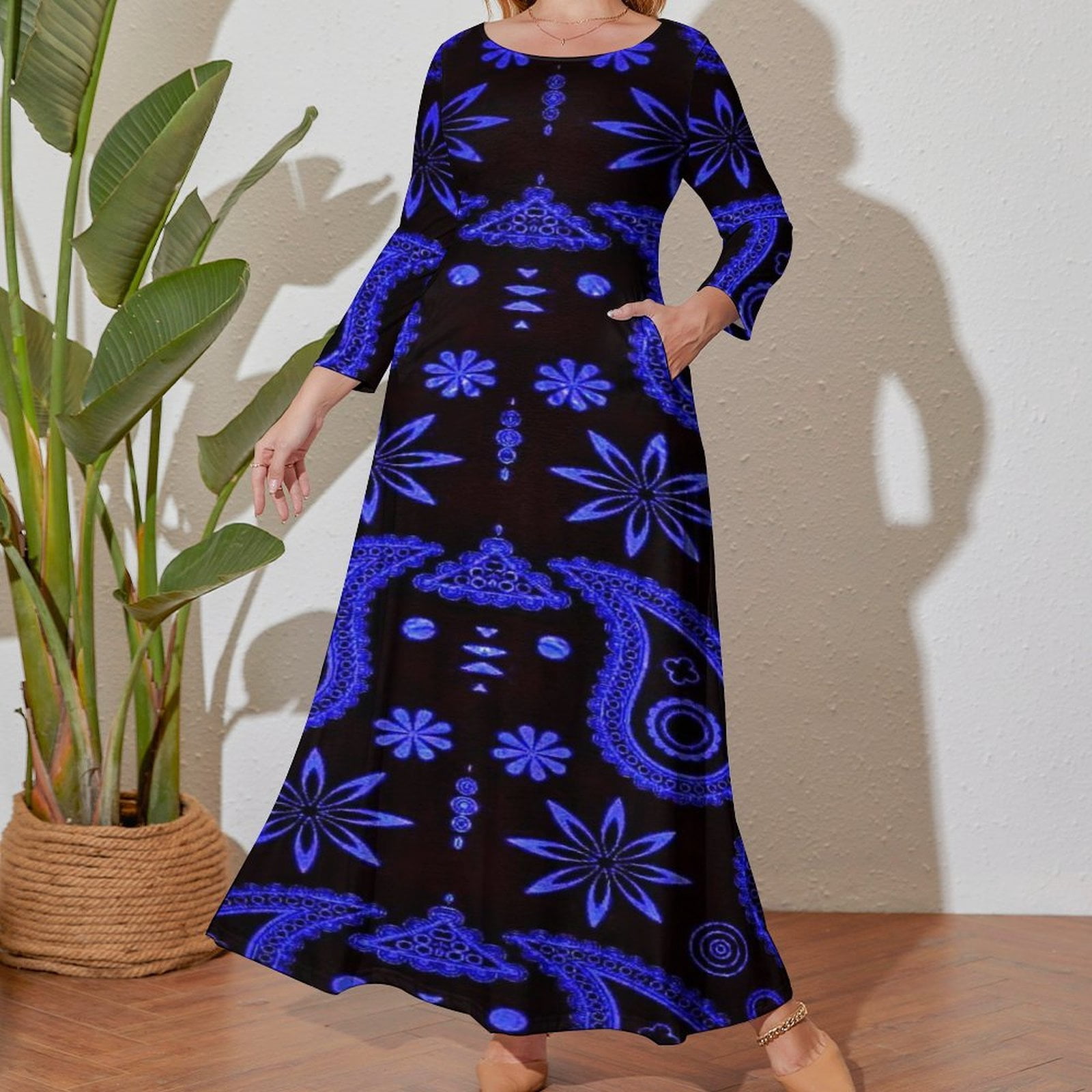 christmas sequin dresses Red party dress – insolito-vintage size:5XL/UK24 organza Lorellina Blue Boho Floral