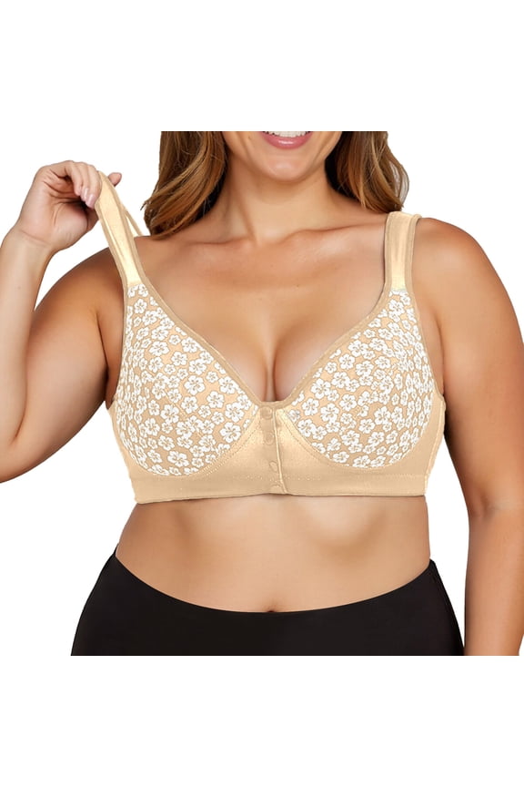 Large Size Bra Non Underwire Women Comfort Seamless Front Closure Bras Push-up Everyday Lingerie