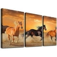 thumbnail image 1 of Large Size Canvas Prints Horse Herd Rungallop Dramatic Sky Panorama Wall Art Gallery Wrapped Ready to Hang, 1 of 6