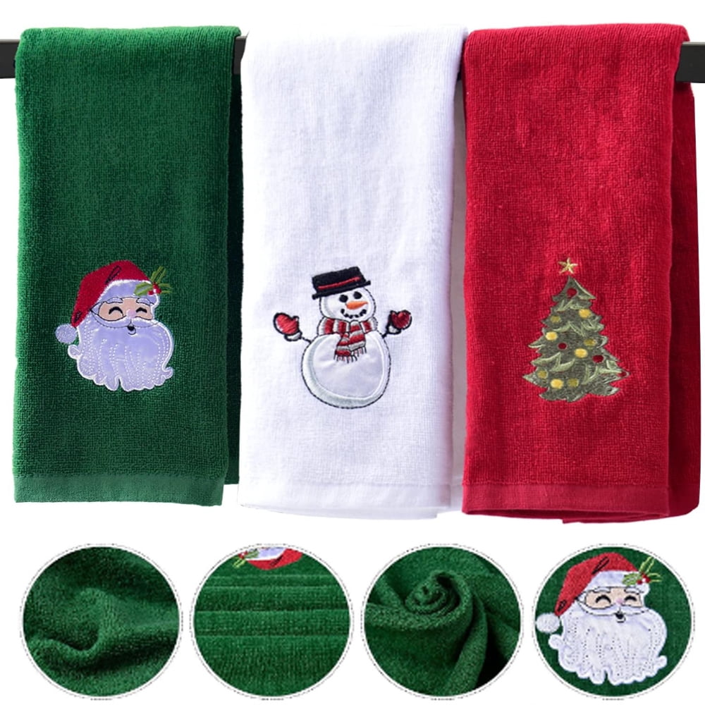 Large Size Christmas Hand Towels for Bathroom 15x 24 inch Pack of 3