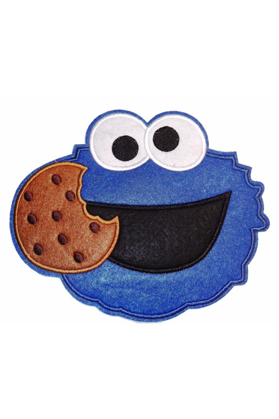 Large Size Cookie Monster Face 6.5 inches Tall Embroidered Patch