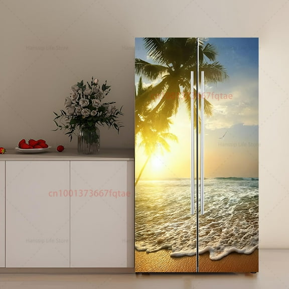 Large Size Customize Fridge Door Mural Full Cover Wallpaper Waterproof PVC Refrigerator Door Sticker Kitchen ration Decals