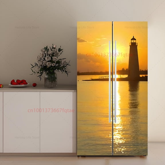 Large Size Customize Fridge Door Mural Full Cover Wallpaper Waterproof PVC Refrigerator Door Sticker Kitchen ration Decals