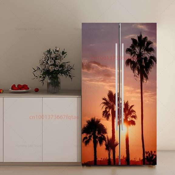 Large Size Customize Fridge Door Mural Full Cover Wallpaper Waterproof PVC Refrigerator Door Sticker Kitchen ration Decals
