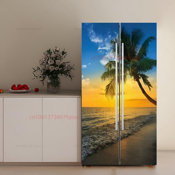 Large Size Customize Fridge Door Mural Full Cover Wallpaper Waterproof PVC Refrigerator Door Sticker Kitchen ration Decals