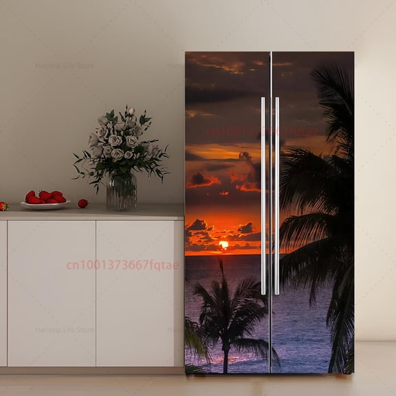 Large Size Customize Fridge Door Mural Full Cover Wallpaper Waterproof PVC Refrigerator Door Sticker Kitchen ration Decals