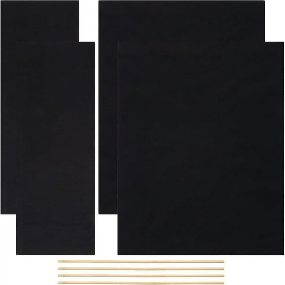 Large Size Directors Chair Covers Canvas Replacement 2 Sets Makeup Artist Chair Seat Cover Cloth Black Portable Home Movie Chair Canvas with Wood Stick for DIY Making