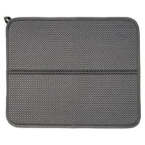 Dish Drying Pad 16*18in,Microfiber Drainer Mat,Countertop Absorbent Mats,Cutlery Drain Mats,Water Insulation Dinnerware Protective Pad,for Home Kitchen Bathroom Counter (Gray)