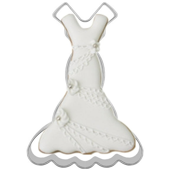 Large Size Dress Shaped Cookie Cutter, Stainless Steel Sleeveless Mermaid Dress Fishtail Princess Dress Wedding Dress Cookie Cutter, 4.7 Inches