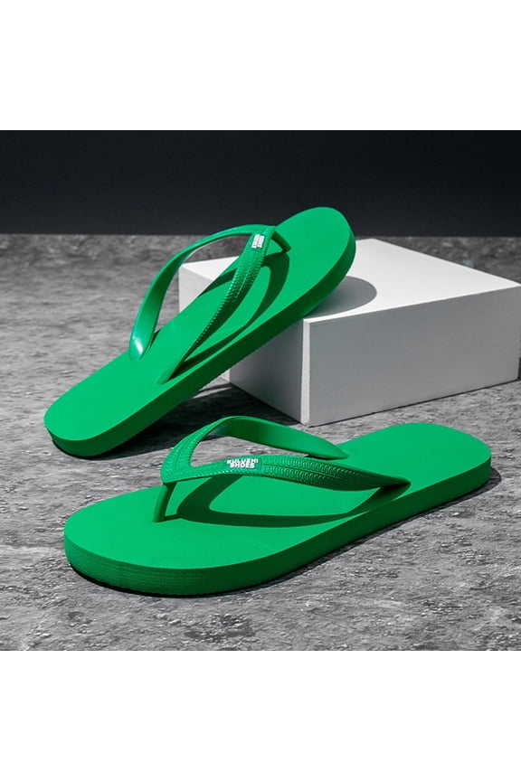 Large Size Flip Flops For Men Summer Outdoor Beach Sandals Anti Slip Toe Post Vacation Pool Resort Walking Comfort Footwear Resort Beach Walking After Shower Ready Green 9