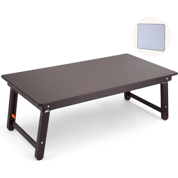 Large Size Floor Desk Floor Table Tray with Folding Legs Adjustable Low Coffee Table for Breakfast Serving Tray Gaming Writing 33.5x17.7in
