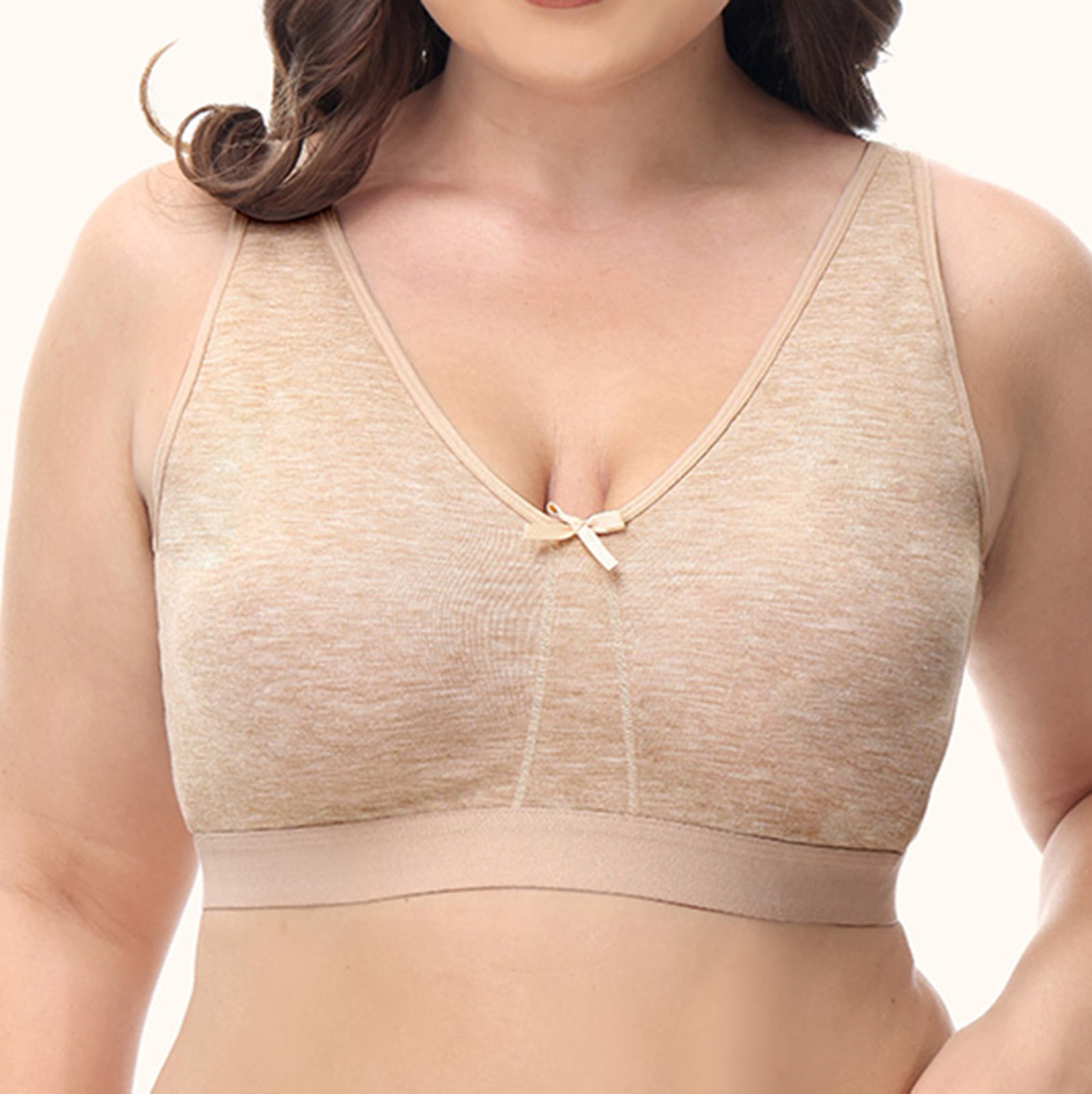PSGS Plus Size Bra Seamless Bra with Pads Big Size 5XL 6XL Push Up Bralette  Bras for Women Vest Wireless Active Brassiere Bra (Color : Style2-brown, Cup  Size : XXL) : 