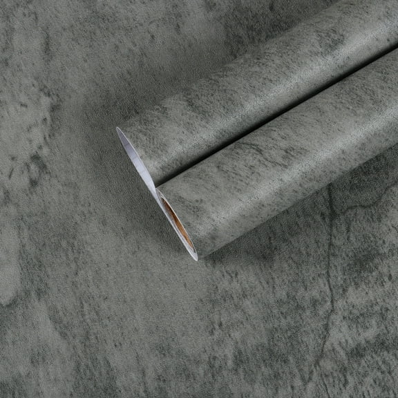 Large Size Grey Concrete Wallpaper Peel and Stick Contact Paper for Countertops Kitchen Wallpaper Self Adhesive Removable Matte Dark Grey Vinyl Roll for Kitchen Bathroom Cabinets 30"x236"
