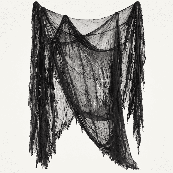Large Size Halloween Creepy Cloth Black Gauze Wall Decor Outdoor Halloween Fake Spider Web Decorations Webbing Black Cheesecloth for Haunted House Indoor Creepy Cloth Backdrop