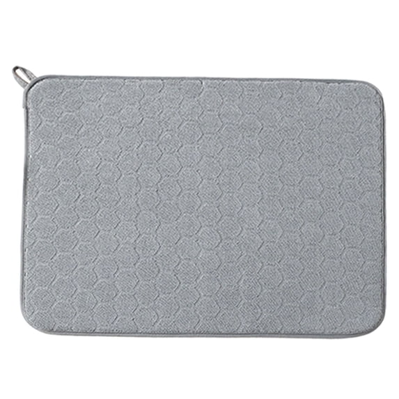 Large Size Highly Absorbent Dish Drainer Mat, Dish Drying Mat for Kitchen Counter, Microfiber Dish Drying Mat, Counter Quick Dry Pads for Under Sink, Coffee Rack, Kitchen Accessories,Light Ashy