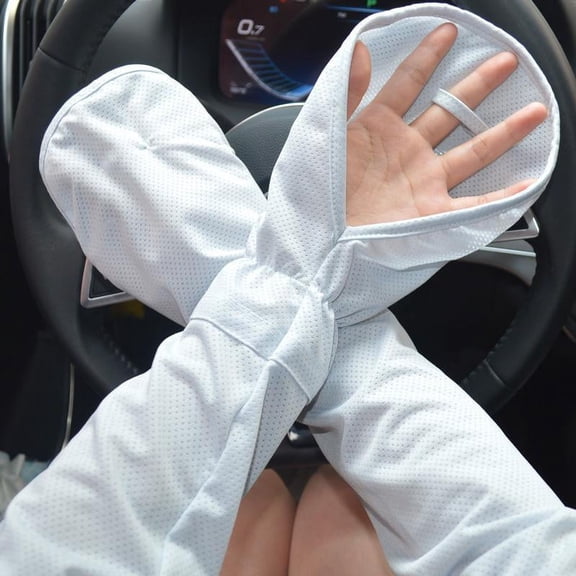 Large Size Ice Sleeve Gloves Women's Summer Driving Sun Protection Arm Sleeves Loose Breathable Arm Guard UV Outdoor Oversleeves