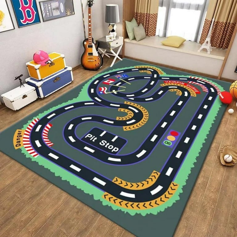 Road Rug For Kids Kids City Play Rug With Road Map - Large 59x39 Inch ...
