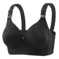 thumbnail image 1 of Large Size Lace Fixed Cup Bra for Women, Sexy Comfort Underwear, High Elasticity, Casual Nightwear, Four Seasons Wear #Black,XL, 1 of 3