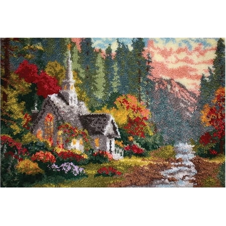 Large Size Latch Hook Rug Kits for Adults and Children DIY Needlework Crocheting Rug Kit with Color Pattern 75×55cm/30*22in And 100×76cm/40*30in