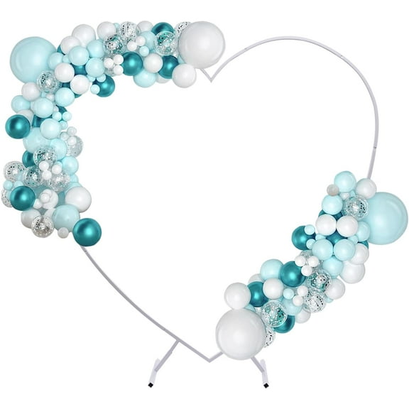 Large Size Metal Heart Wedding Arch, Love Shape Proposal Decorations Frame for Wedding, Valentine's Day, Engagement & Birthday, White, 6.6x6.89ft