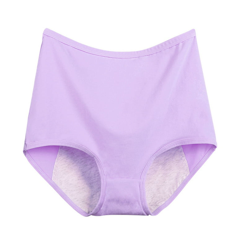 Large Size Mid Waist Period Panties for 110kg Women Briefs Cotton Menstrual  Panties Leak Proof Plus Size Underwear Purple XL
