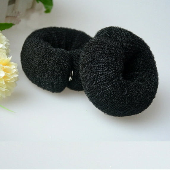 Large Size Nylon Hair Roller - DIY Foam Ring Hair Shaper for Bun Hairstyle - Black