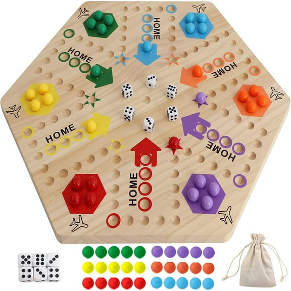 Horow Large Size Original Marble Double Sided Painted 20" Board Game for 6 and 4 Players