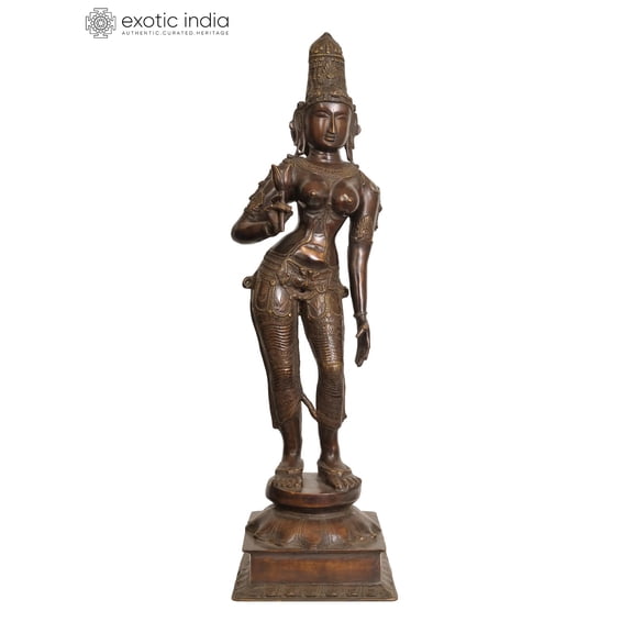29" Large Devi Parvati Brass Sculpture | Handmade | Made in India