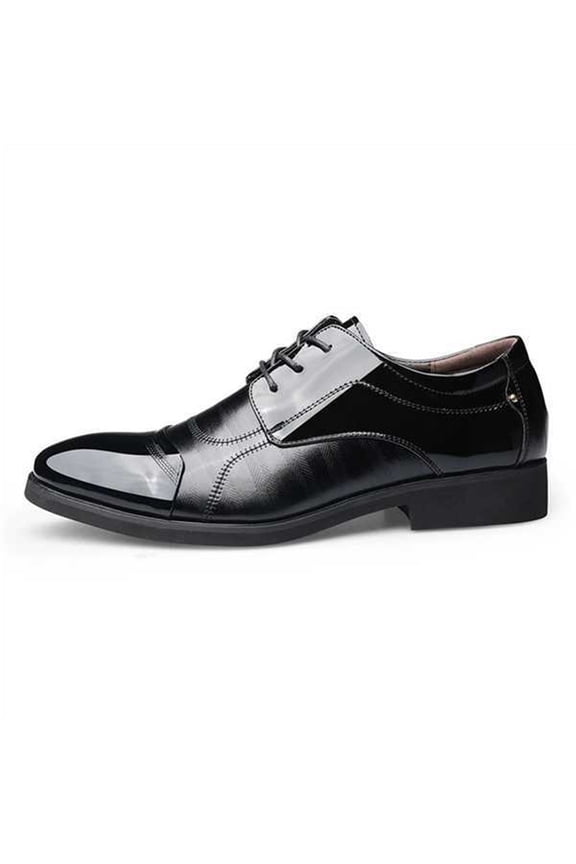 Large Size Pointed Leather Shoes Men's Business Formal Shoes Fashion Baita Lace-up Wedding Shoes
