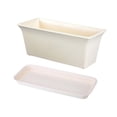 thumbnail image 1 of Large Size Rectangular Flower Pot with Wavy Ruffled Edge, Durable Plastic Window Planter Box, Indoor Plant Pot for Window Sill,Garden Balcony, Outdoor Garden (White), 1 of 5