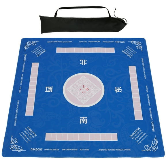 Large Size Rubber Mahjong Table Mat for Board Games Versatile Foldable Noise Reduction Mahjong Mat With Anti Slip Bottom for Poker Card Games Tile Games