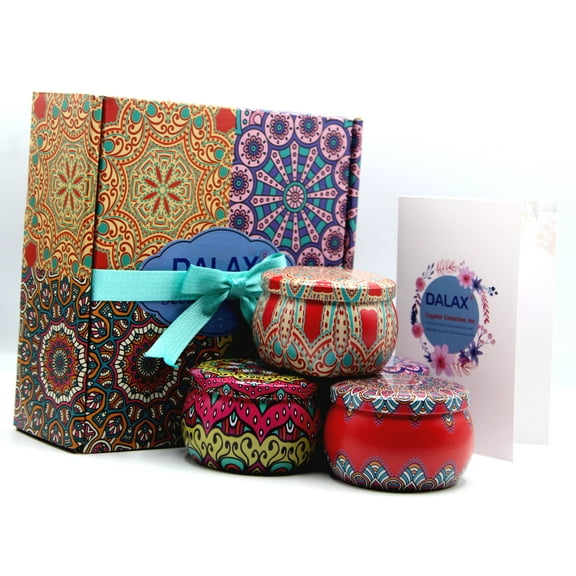 Large Size Scented Candles Gift Set, Natural Soy Wax 5.2 Oz Gifts Sets for Women- Aromatherapy Candles Stress Relief, Portable Travel Tin