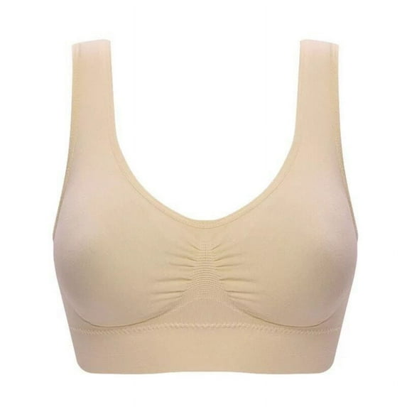 Large Size Seamless Racerback Sports Bra - No Padding No Wire Lightweight Nylon & Spandex for Maximum Support & Comfort